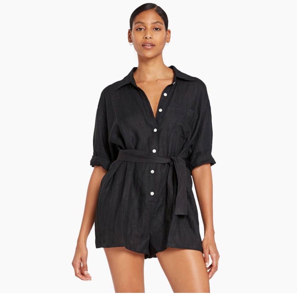 Vitamina A Playa Linen Short Romper
